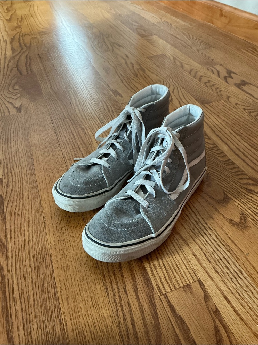 Vans Men's High-Top Suede Sneakers in Gray and White